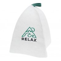 Шапка банная с вышивкой Relax войлок белый